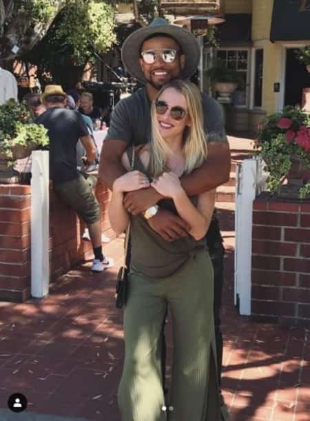 Golden Tate with his wife Elise Tate enjoying a vacation at Santa Monica